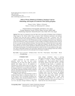 Effect of Water Pollution in El-Rahawy Drainage