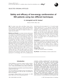 Safety and efficacy of low-energy cardioversion of 500 patients
