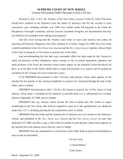 SUPREME COURT OF NEW JERSEY License Revocation Order