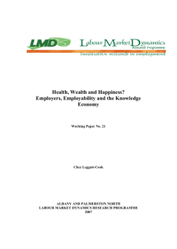 Health, Wealth and Happiness? Employers, Employability and the