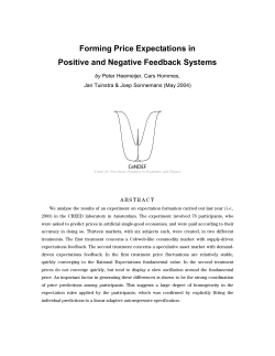 Forming price expectations in positive and negative feedback systems
