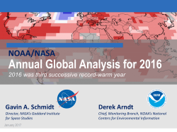 NOAA/NASA &ndash; Annual Global Analysis for 2016
