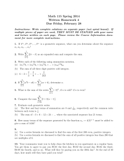 Math 115 Spring 2014 Written Homework 4 Due Friday, February 28