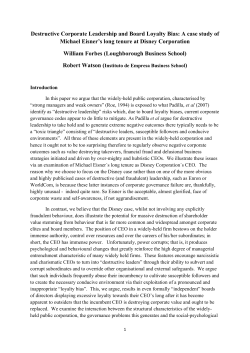 Destructive Corporate Leadership and Board Loyalty Bias: A case