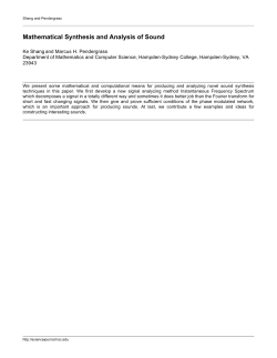 Mathematical Synthesis and Analysis of Sound - Blogs at H-SC