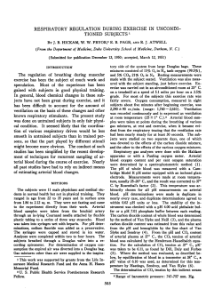 respiratory regulation during exercise in iuncondi