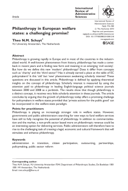 Philanthropy in European welfare states: a challenging
