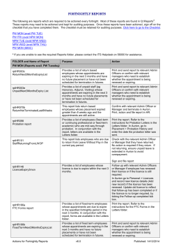 Fortnight Reports for HR