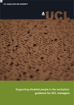 Supporting disabled people in the workplace: guidance for UCL