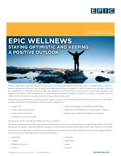 EPIC WELLNEWS STAYING OPTIMISTIC AND