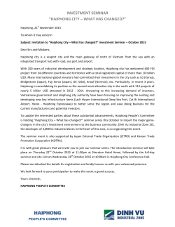 Haiphong City &ndash; What has changed