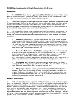 RS700 Equalisation Rule Change No