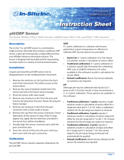 Instruction Sheet pH-ORP Replacement Sensor - In