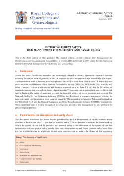 Clinical Governance Advice No. 2