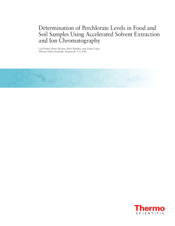Determination of Perchlorate Levels in Food and Soil Samples