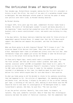 The Unfinished Drama of Watergate