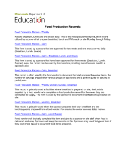 Food Production Records