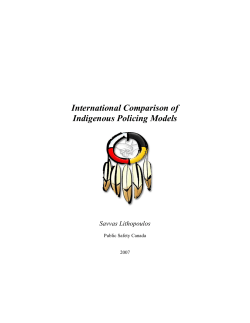 Comparative Aboriginal Policing Models: Canada, United States