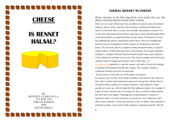 CHEESE IS RENNET HALAAL?