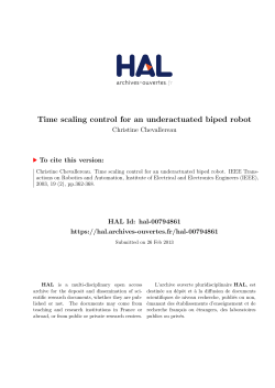 Time scaling control for an underactuated biped robot