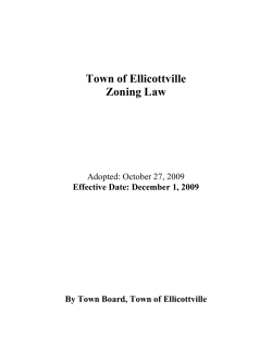 Town of Ellicottville Zoning Law