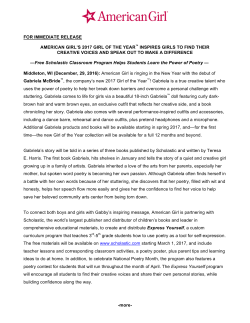 for immediate release american girl`s 2017 girl of the year&trade; inspires