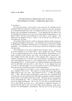 Inverted insertion (9)(q34.3q22.3q21.2) and its recombination