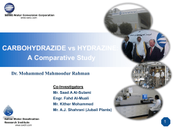 CARBOHYDRAZIDE vs HYDRAZINE