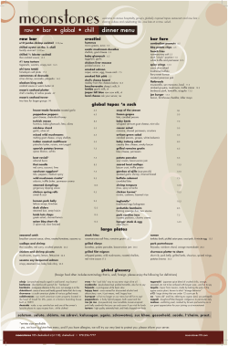 dinner menu - Moonstones