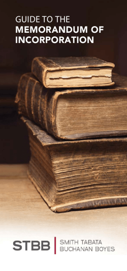 guide to the memorandum of incorporation