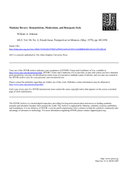 Madame Bovary: Romanticism, Modernism, and Bourgeois Style