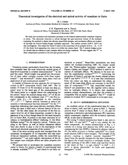 Theoretical investigation of the electrical and optical activity of