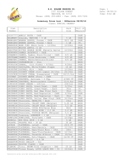 Ré4 Report - Inventory Price List