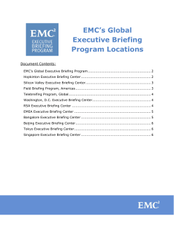 Worldwide Executive Briefing Program Locations