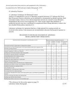 3 II. Laboratory Practices A. Laboratory Techniques for Biohazard