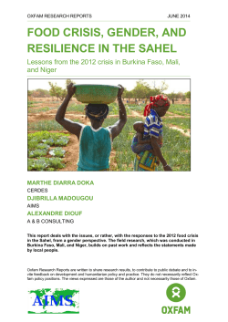 Food crisis, gender, and resilience in the Sahel