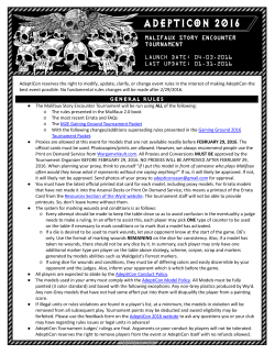 Malifaux Story Encounter Tournament