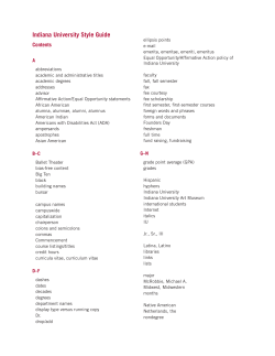 Indiana University Style Guide - Indiana University South Bend