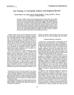 Just Teasing: A Conceptual Analysis and