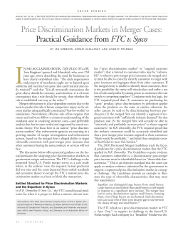 Price Discrimination Markets in Merger Cases: Practical Guidance