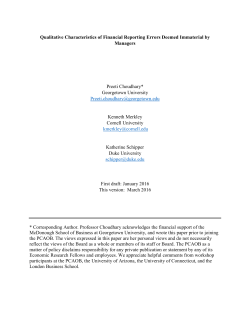 Qualitative Characteristics of Financial Reporting Errors Deemed
