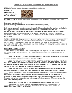 DIRECTIONS FOR WRITING YOUR FORENSIC EVIDENCE