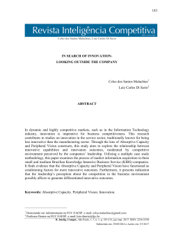 LOOKING OUTSIDE THE COMPANY Celso dos Santos Malachias