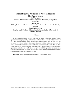 Human Security, Promotion of Peace and Justice: The Case of Korea