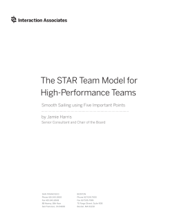 The STAR Team Model for High-Performance Teams