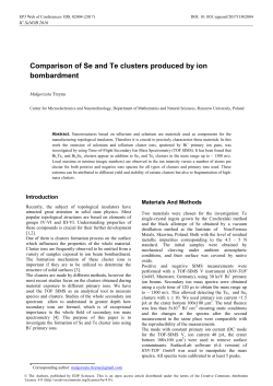 Comparison of Se and Te clusters produced by ion bombardment