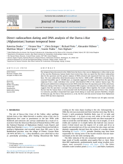 Direct radiocarbon dating and DNA analysis of the Darra-i