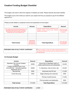 Creative Funding Budget Checklist