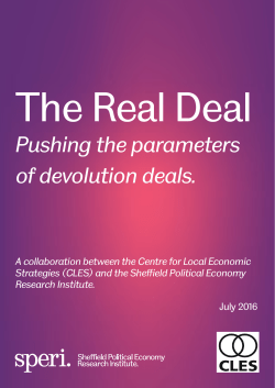 Pushing the parameters of devolution deals.