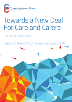 Towards a New Deal For Care and Carers